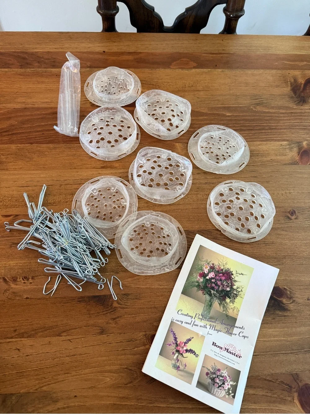 Clear Plastic Flower Frog Caps for Floral Foam - Clear vintage lot